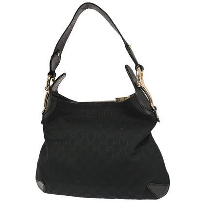 Gucci Black Canvas GG Hobo Handbag