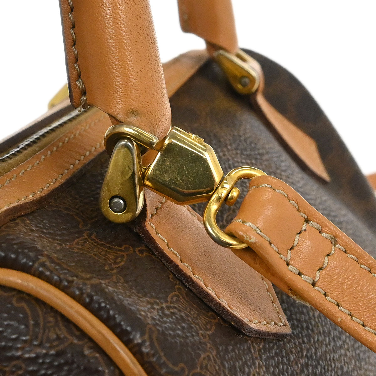 Celine Brown Macadam 2way Shoulder Handbag