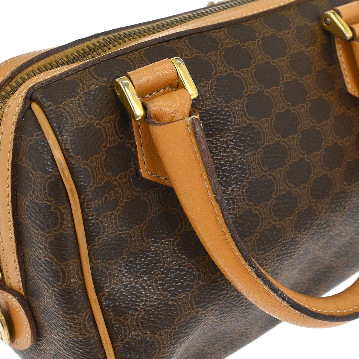 Celine Brown Macadam 2way Shoulder Handbag