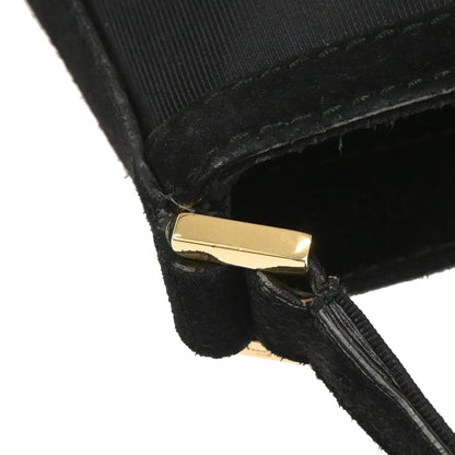 Salvatore Ferragamo Black Nylon Suede Handbag