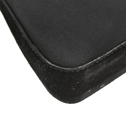 Salvatore Ferragamo Black Nylon Suede Handbag