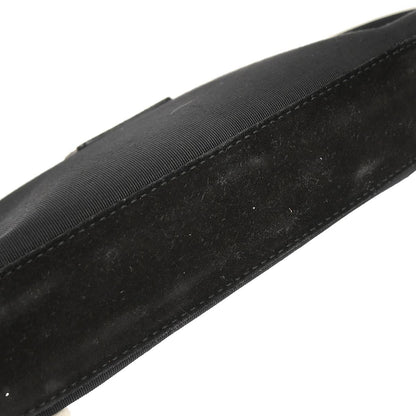 Salvatore Ferragamo Black Nylon Suede Handbag