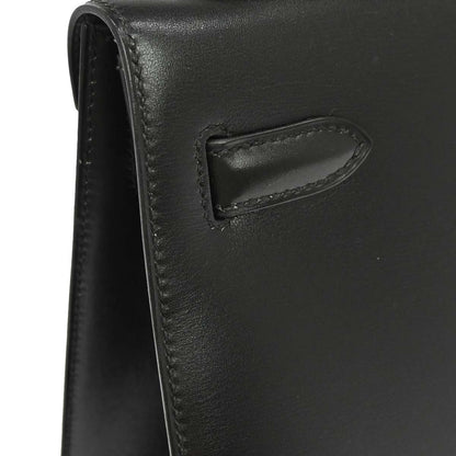Hermes Black Box Calf Kelly 32 Sellier 2way Shoulder Handbag