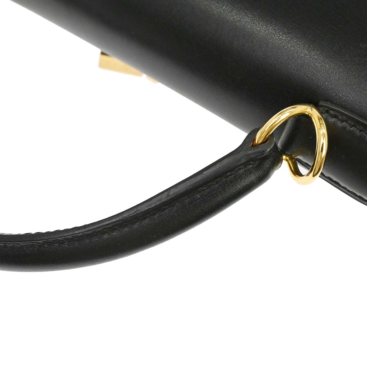 Hermes Black Box Calf Kelly 32 Sellier 2way Shoulder Handbag
