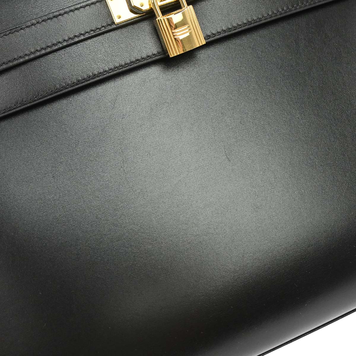 Hermes Black Box Calf Kelly 32 Sellier 2way Shoulder Handbag