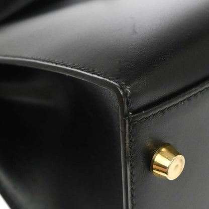 Hermes Black Box Calf Kelly 32 Sellier 2way Shoulder Handbag