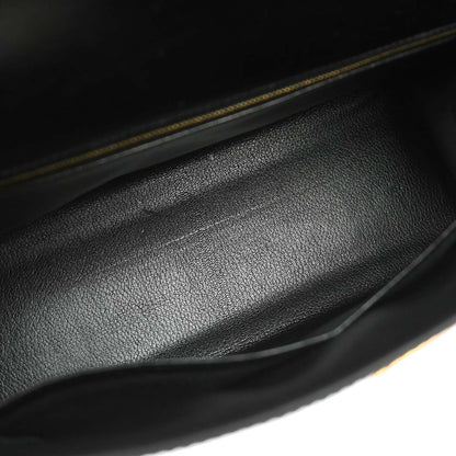 Hermes Black Box Calf Kelly 32 Sellier 2way Shoulder Handbag