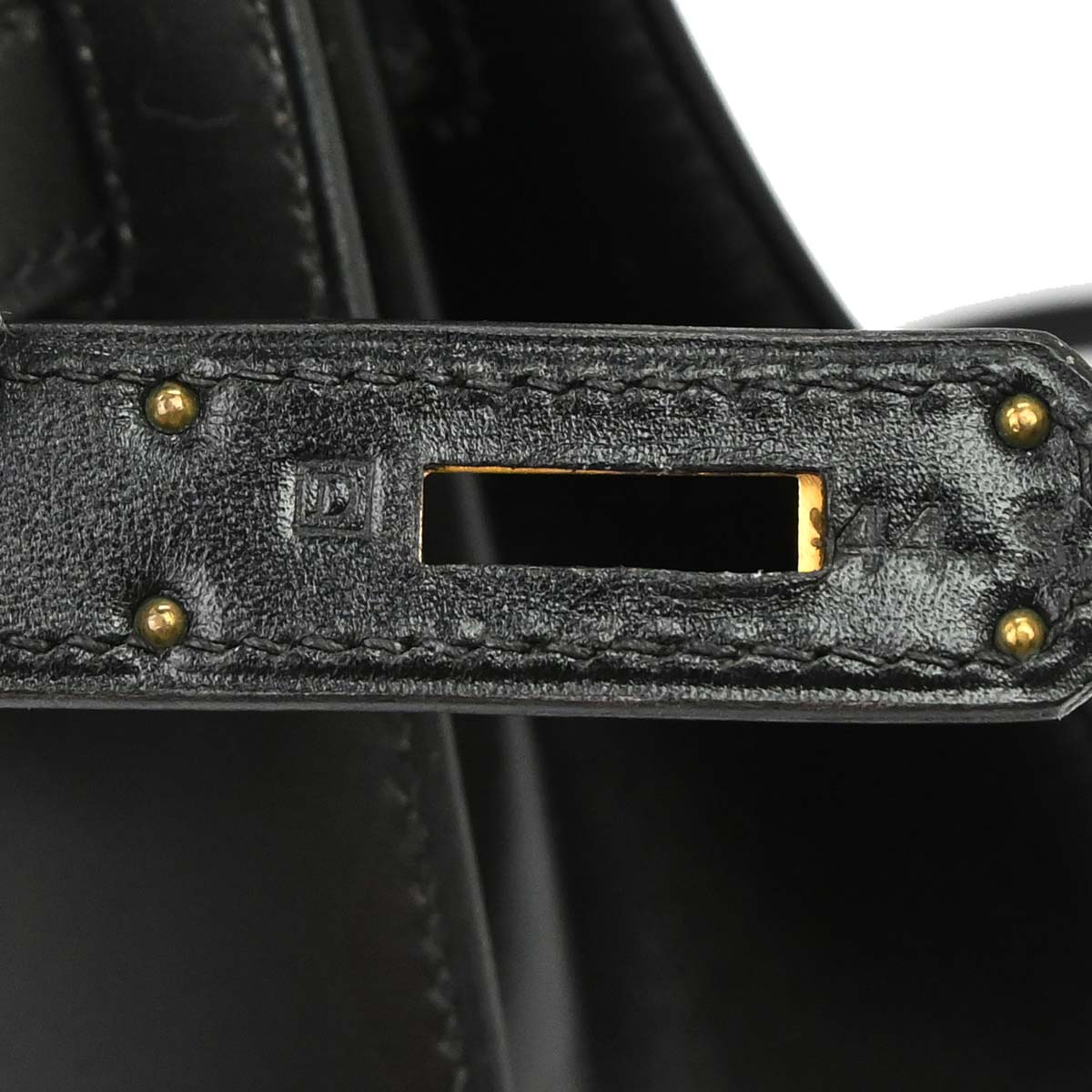 Hermes Black Box Calf Kelly 32 Sellier 2way Shoulder Handbag