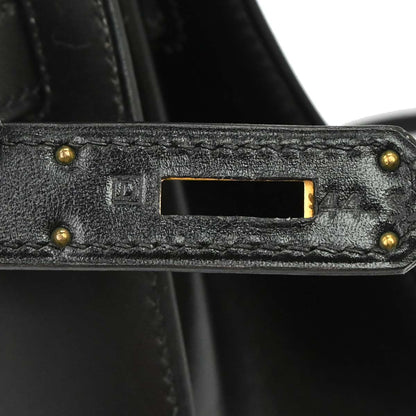 Hermes Black Box Calf Kelly 32 Sellier 2way Shoulder Handbag