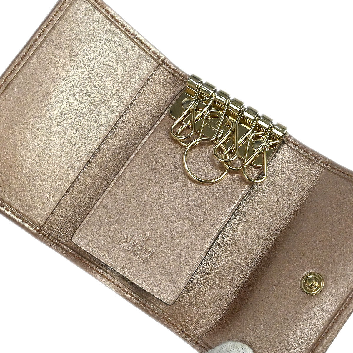 Gucci Key Case Beige GG Canvas Small Good