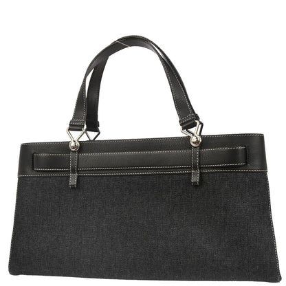 Christian Dior 2002 Navy Denim Belt Buckle Bag Handbag