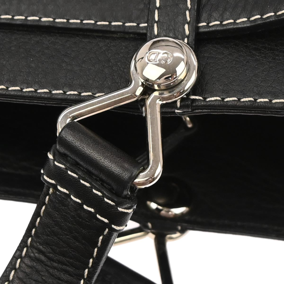 Christian Dior 2002 Navy Denim Belt Buckle Bag Handbag