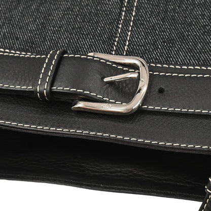 Christian Dior 2002 Navy Denim Belt Buckle Bag Handbag