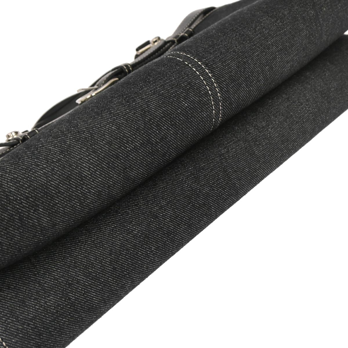 Christian Dior 2002 Navy Denim Belt Buckle Bag Handbag