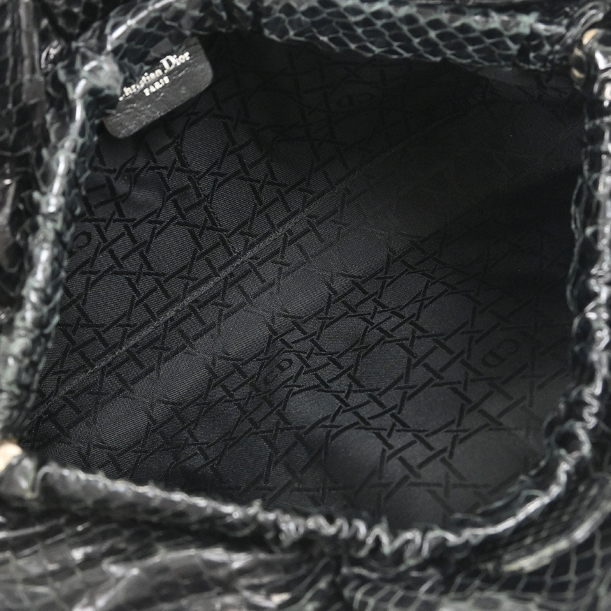 Christian Dior * Black Python Malice Handbag