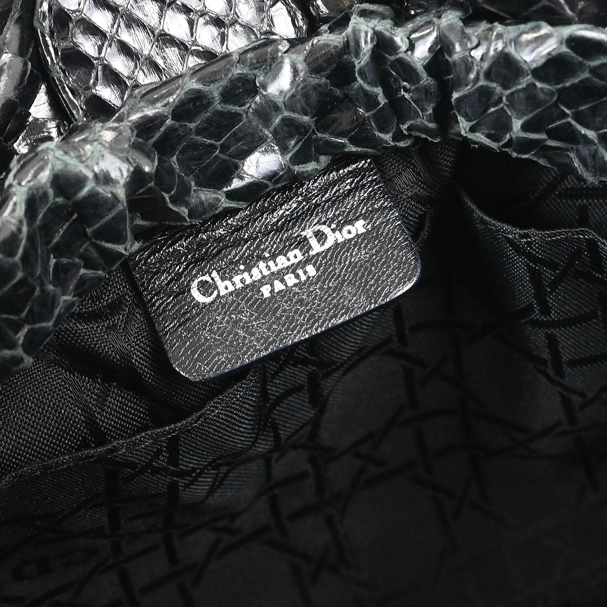 Christian Dior * Black Python Malice Handbag