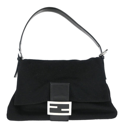 Fendi Black Cashmere Mamma Baguette Handbag