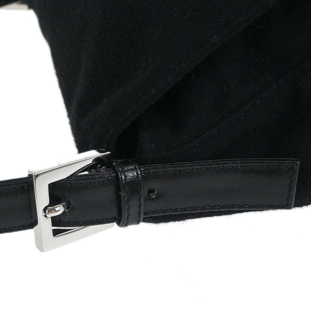 Fendi Black Cashmere Mamma Baguette Handbag