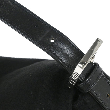 Fendi Black Cashmere Mamma Baguette Handbag