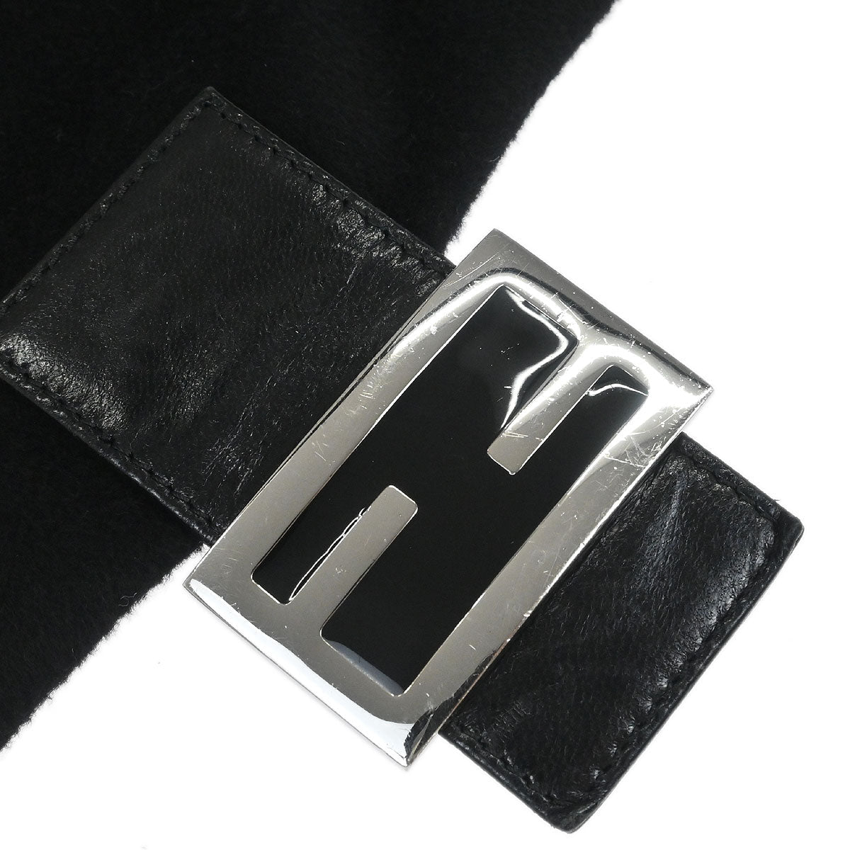 Fendi Black Cashmere Mamma Baguette Handbag