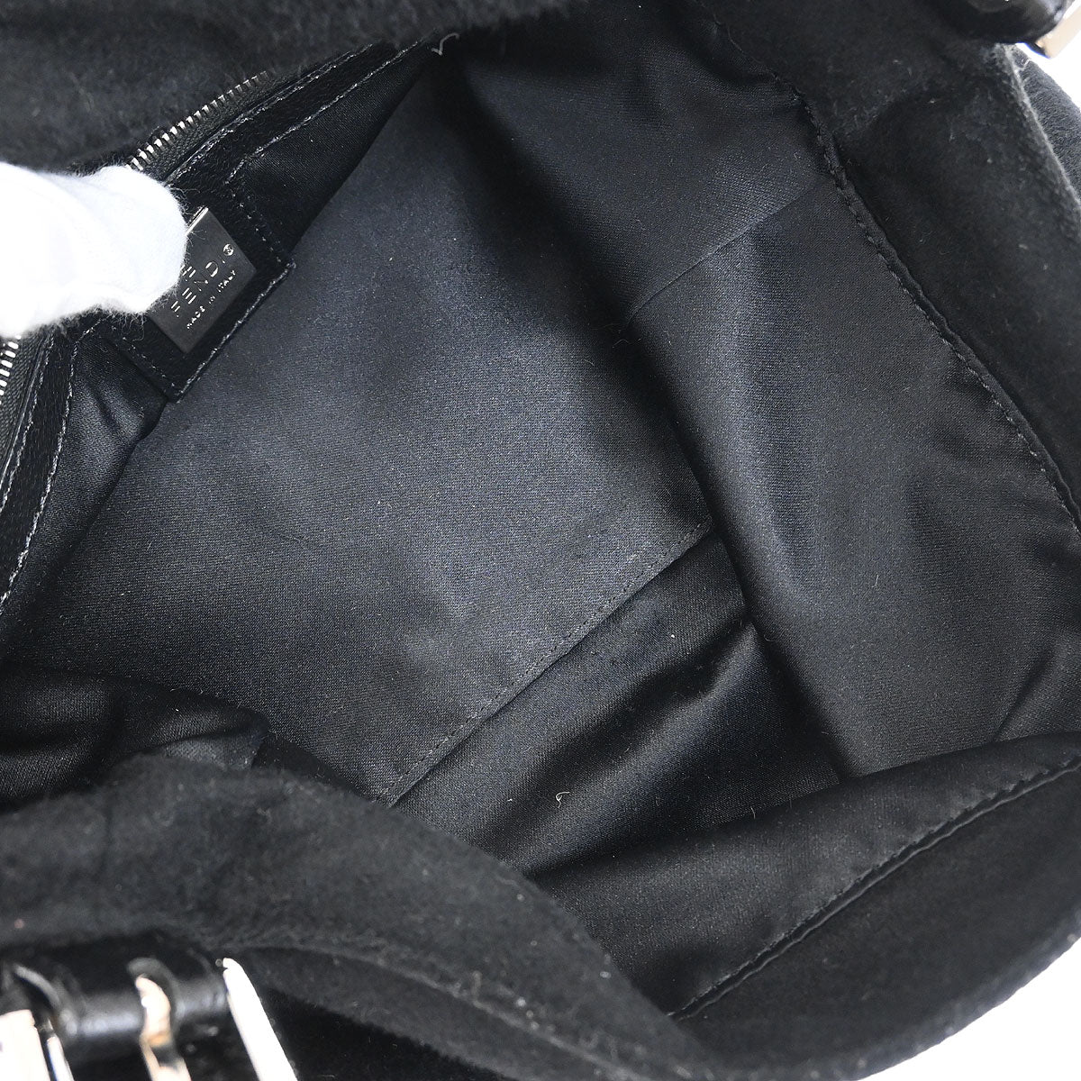Fendi Black Cashmere Mamma Baguette Handbag