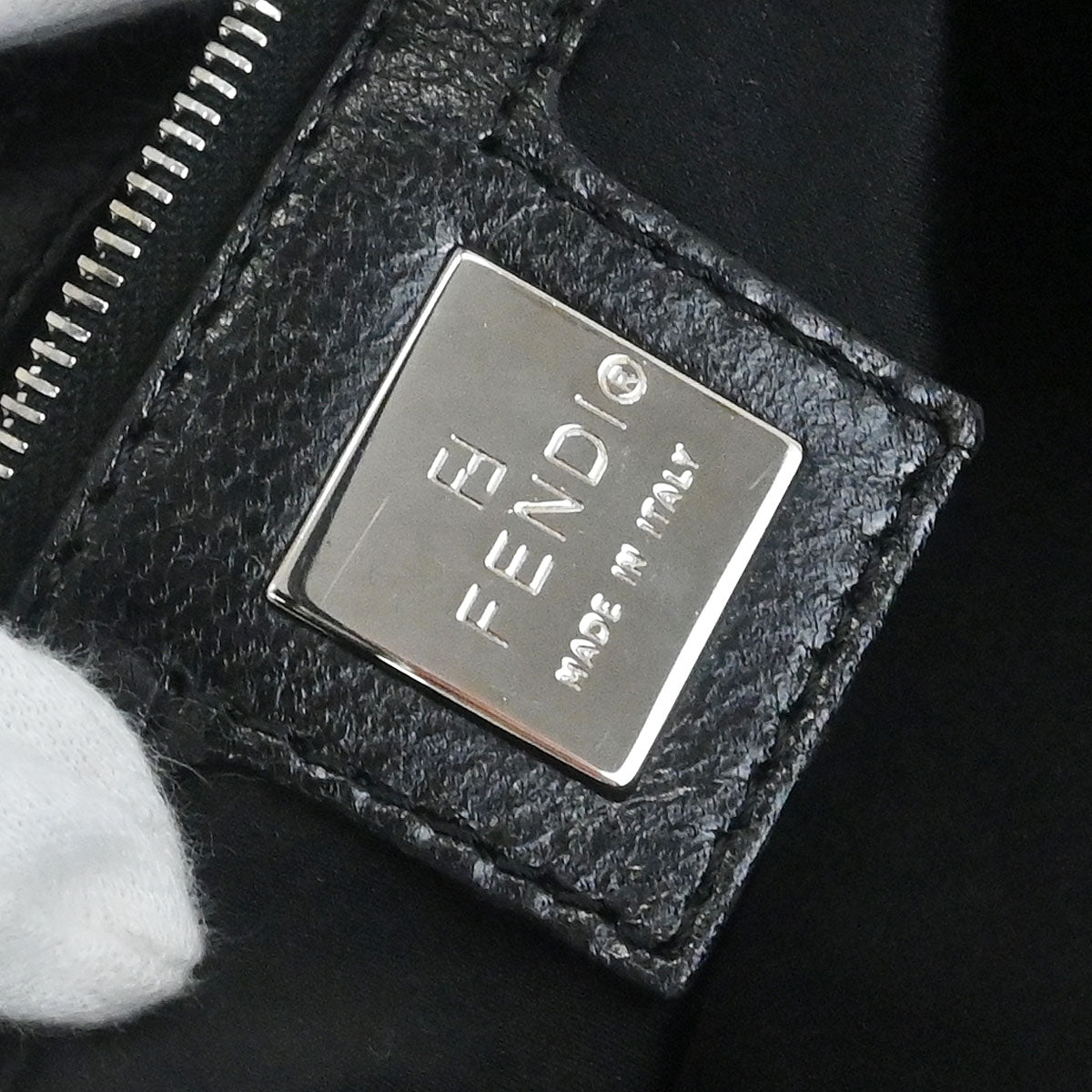 Fendi Black Cashmere Mamma Baguette Handbag