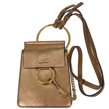 Chloe Gold Leather Faye Bracelet Shoulder Bag