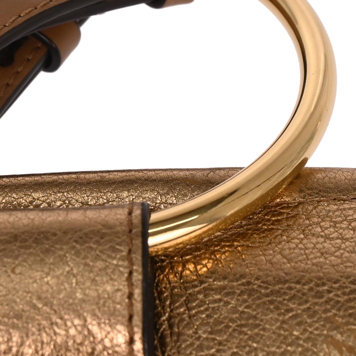 Chloe Gold Leather Faye Bracelet Shoulder Bag