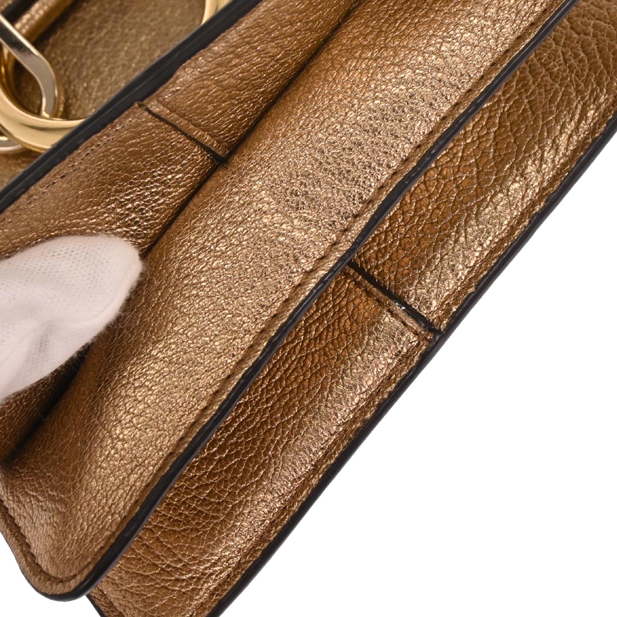 Chloe Gold Leather Faye Bracelet Shoulder Bag