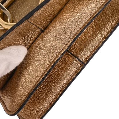 Chloe Gold Leather Faye Bracelet Shoulder Bag