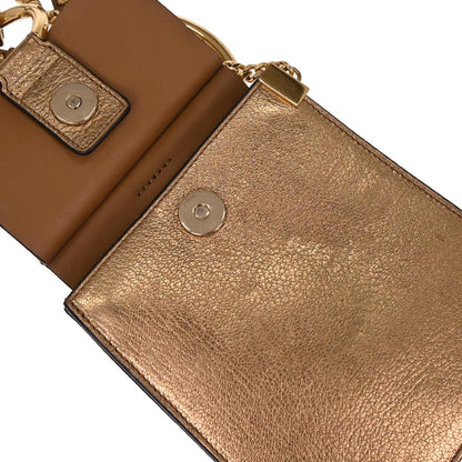 Chloe Gold Leather Faye Bracelet Shoulder Bag