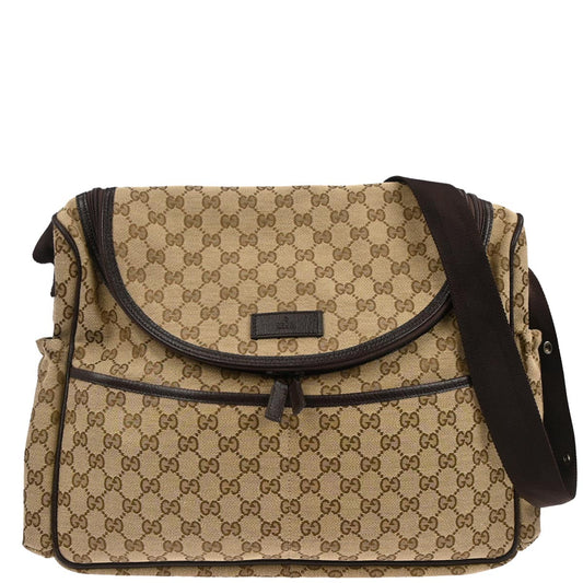 Gucci Beige Canvas GG Shoulder Bag