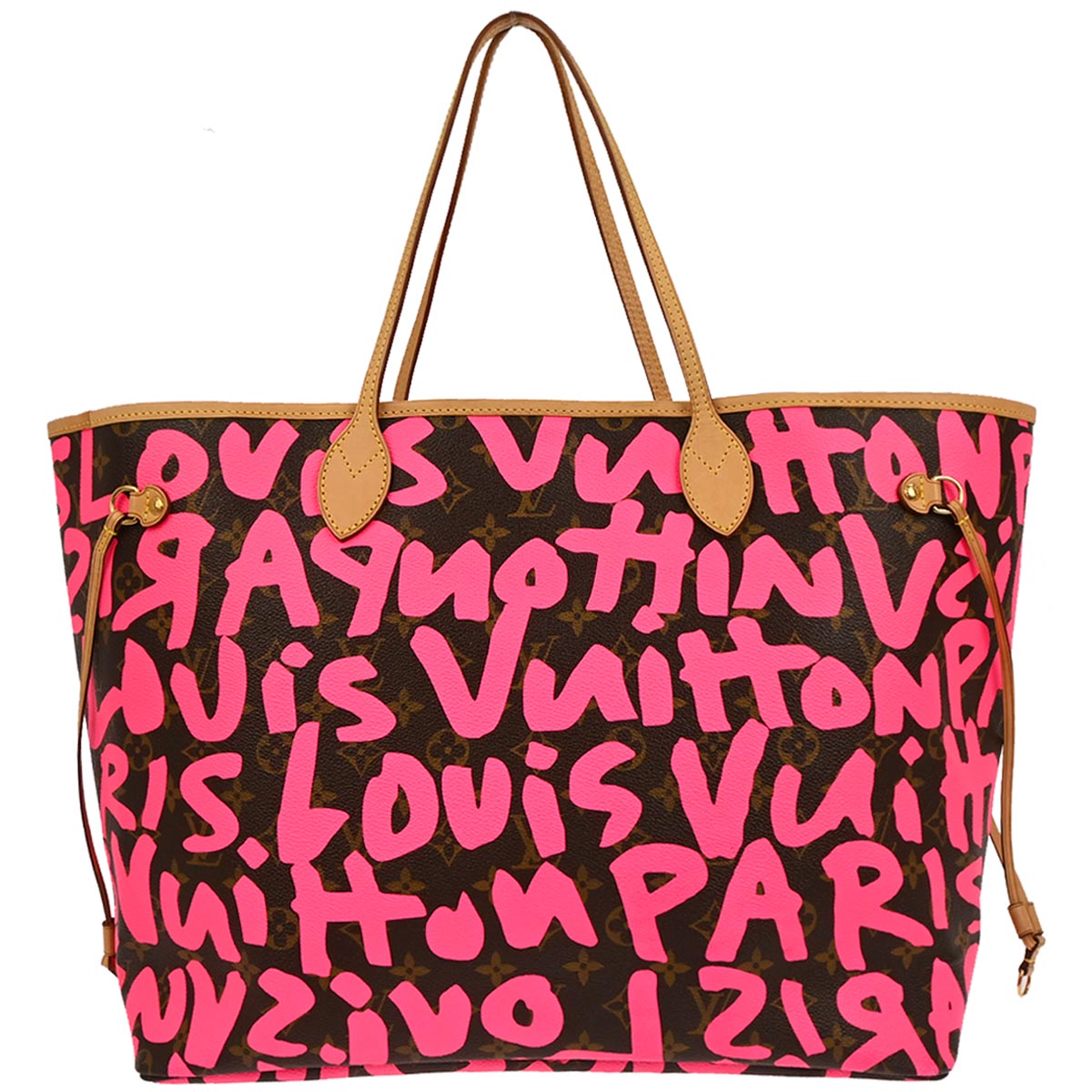 Louis Vuitton 2009 Pink Monogram Graffiti Neverfull GM Tote Bag M93701