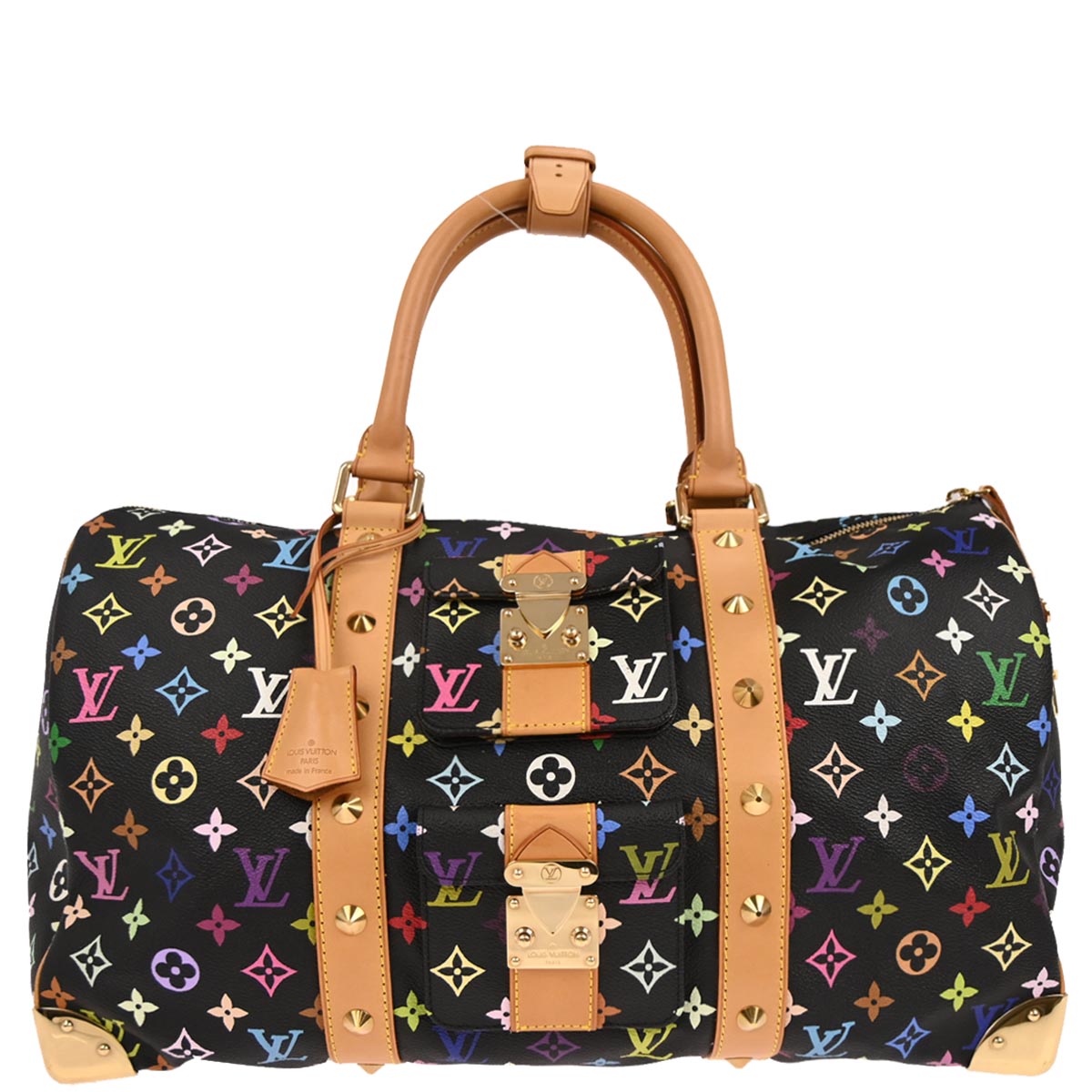 Louis Vuitton Black Monogram Multicolor Speedy 45 Handbag M92640