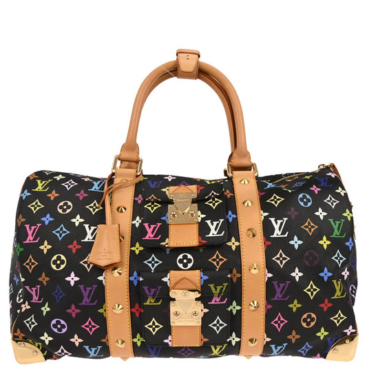 Louis Vuitton Black Monogram Multicolor Speedy 45 Handbag M92640