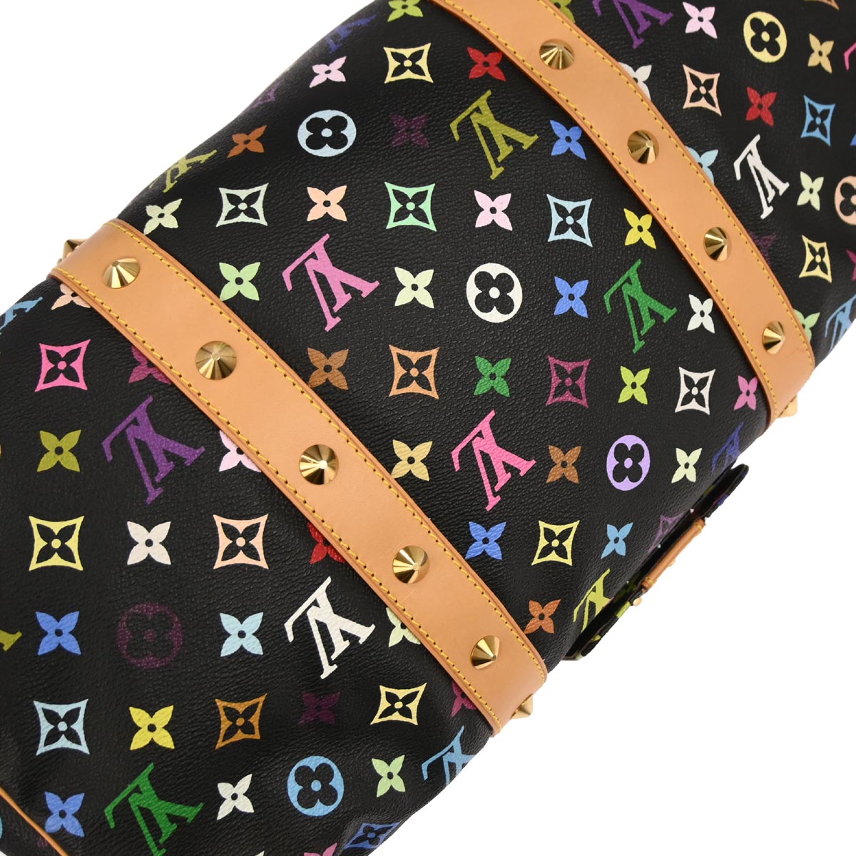 Louis Vuitton Black Monogram Multicolor Speedy 45 Handbag M92640