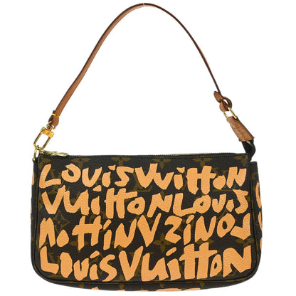 Louis Vuitton 2001 Beige Graffiti Pochette Accessoires Handbag M92193