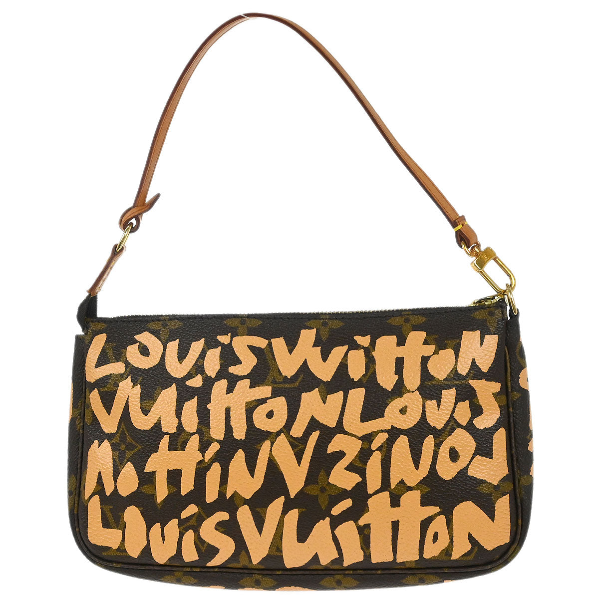 Louis Vuitton 2001 Beige Graffiti Pochette Accessoires Handbag M92193