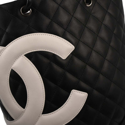 Chanel Black Calfskin Cambon Ligne Tote Handbag
