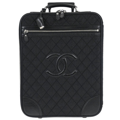 Chanel 2009-2010 Black Nylon Carry-On Rolling Luggage