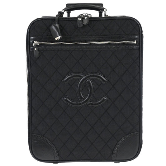 Chanel 2009-2010 Black Nylon Carry-On Rolling Luggage