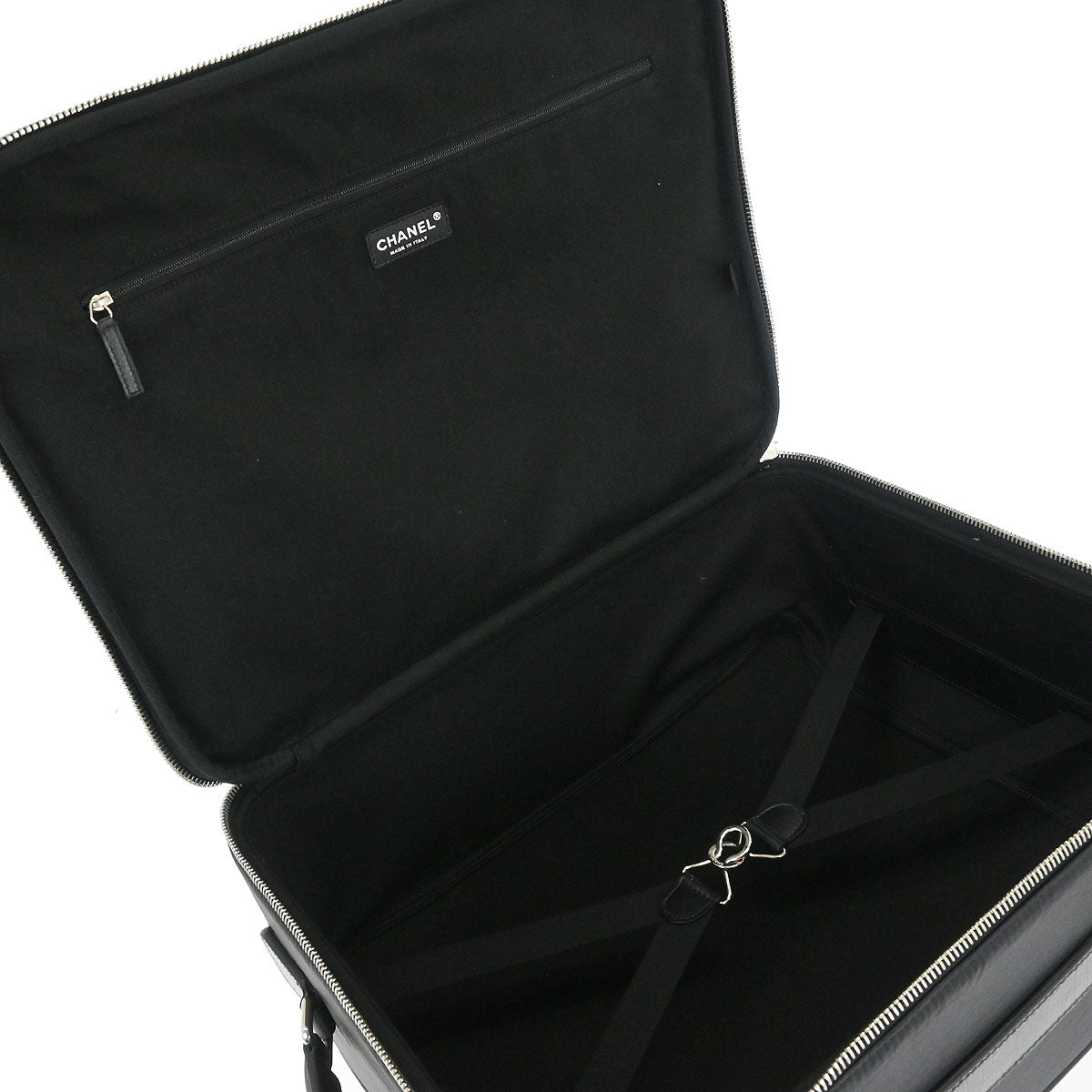 Chanel 2009-2010 Black Nylon Carry-On Rolling Luggage