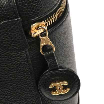 Chanel 2002-2003 Black Caviar Skin Timeless Vanity Handbag
