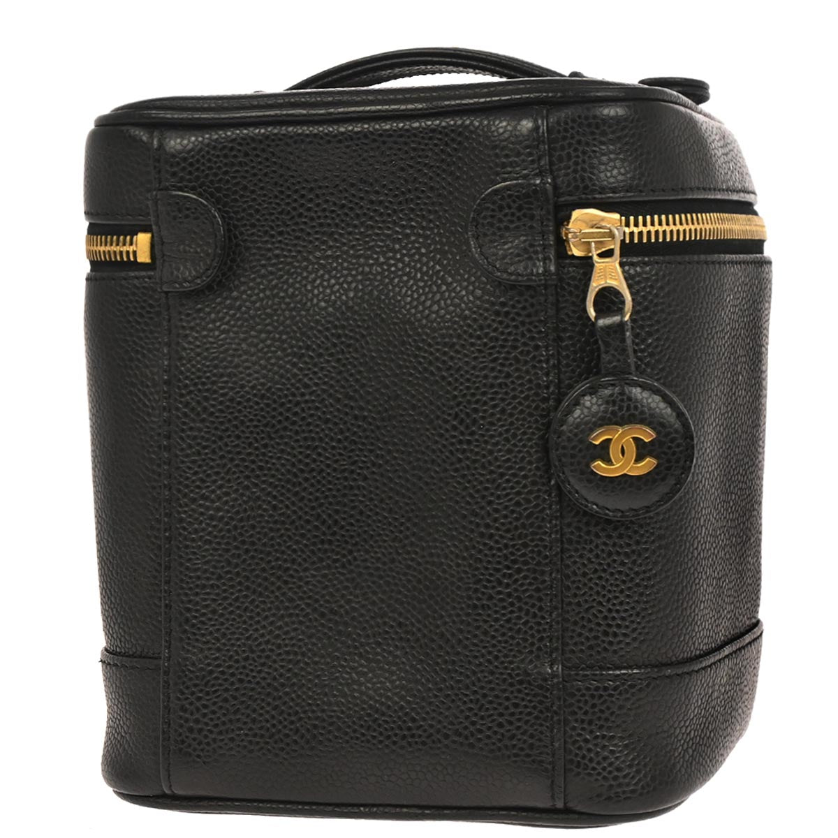 Chanel 2000-2002 Black Caviar Skin Timeless Vanity Handbag