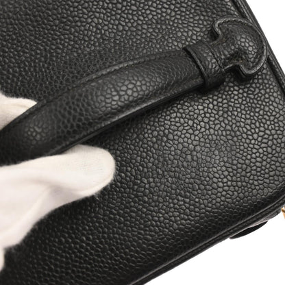 Chanel 2000-2002 Black Caviar Skin Timeless Vanity Handbag