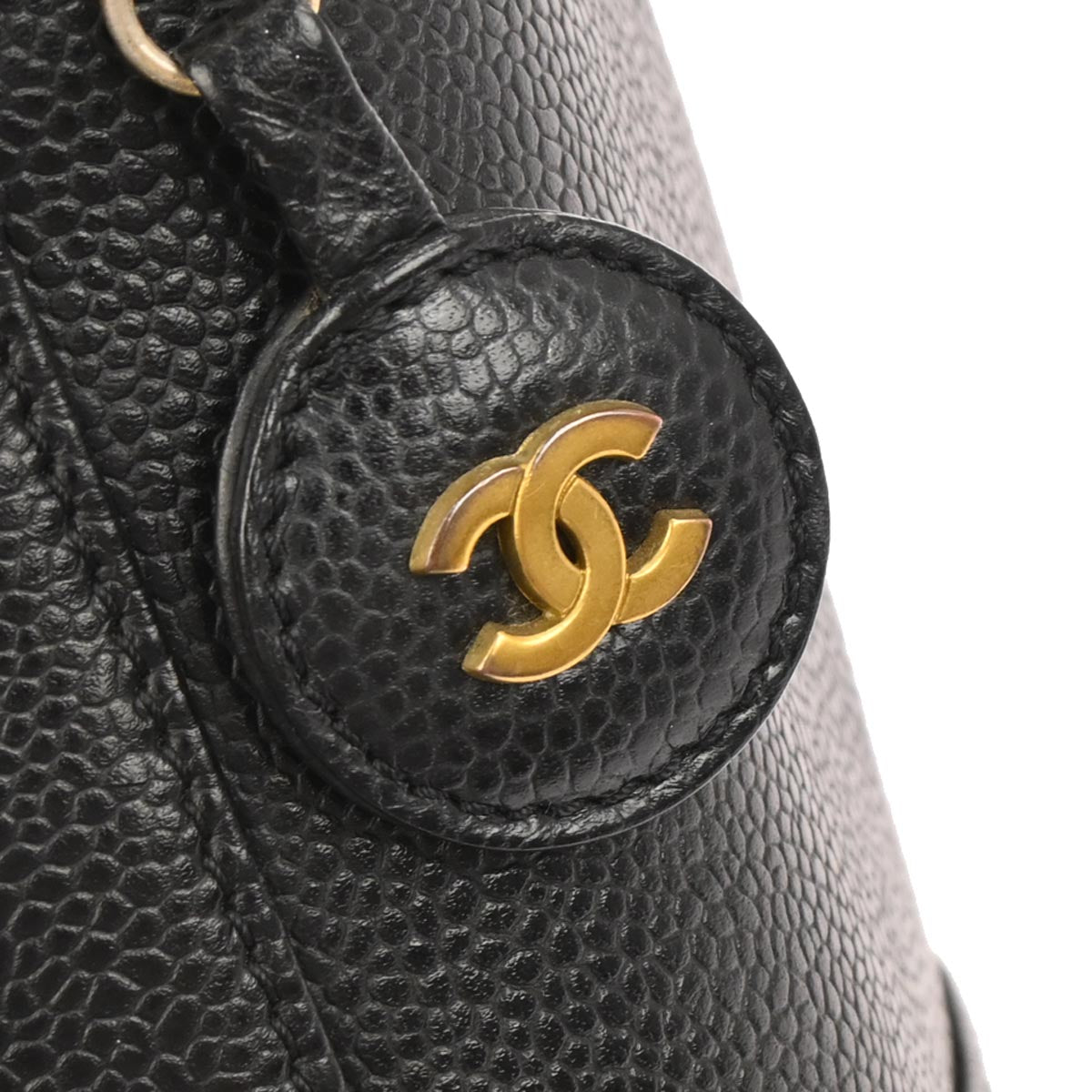 Chanel 2000-2002 Black Caviar Skin Timeless Vanity Handbag