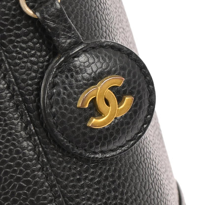 Chanel 2000-2002 Black Caviar Skin Timeless Vanity Handbag