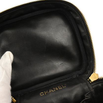 Chanel 2000-2002 Black Caviar Skin Timeless Vanity Handbag