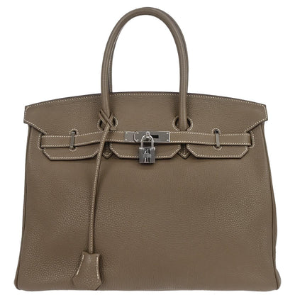 Hermes Etoupe Togo Birkin 35 Handbag