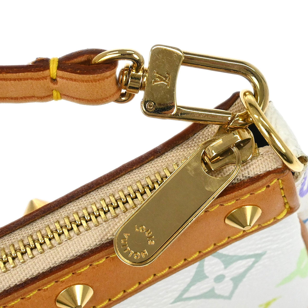 Louis Vuitton 2004 White Multicolor Pochette Accessoires M92649